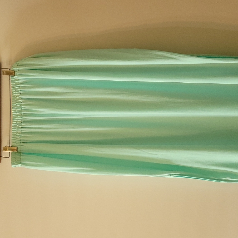 Mint green full length flowy skirt w slits